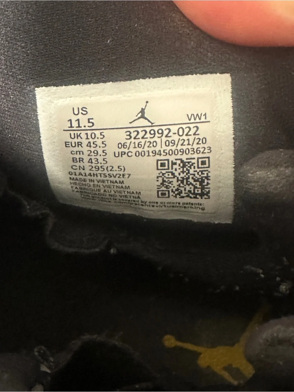 Jordan sneaker featuring